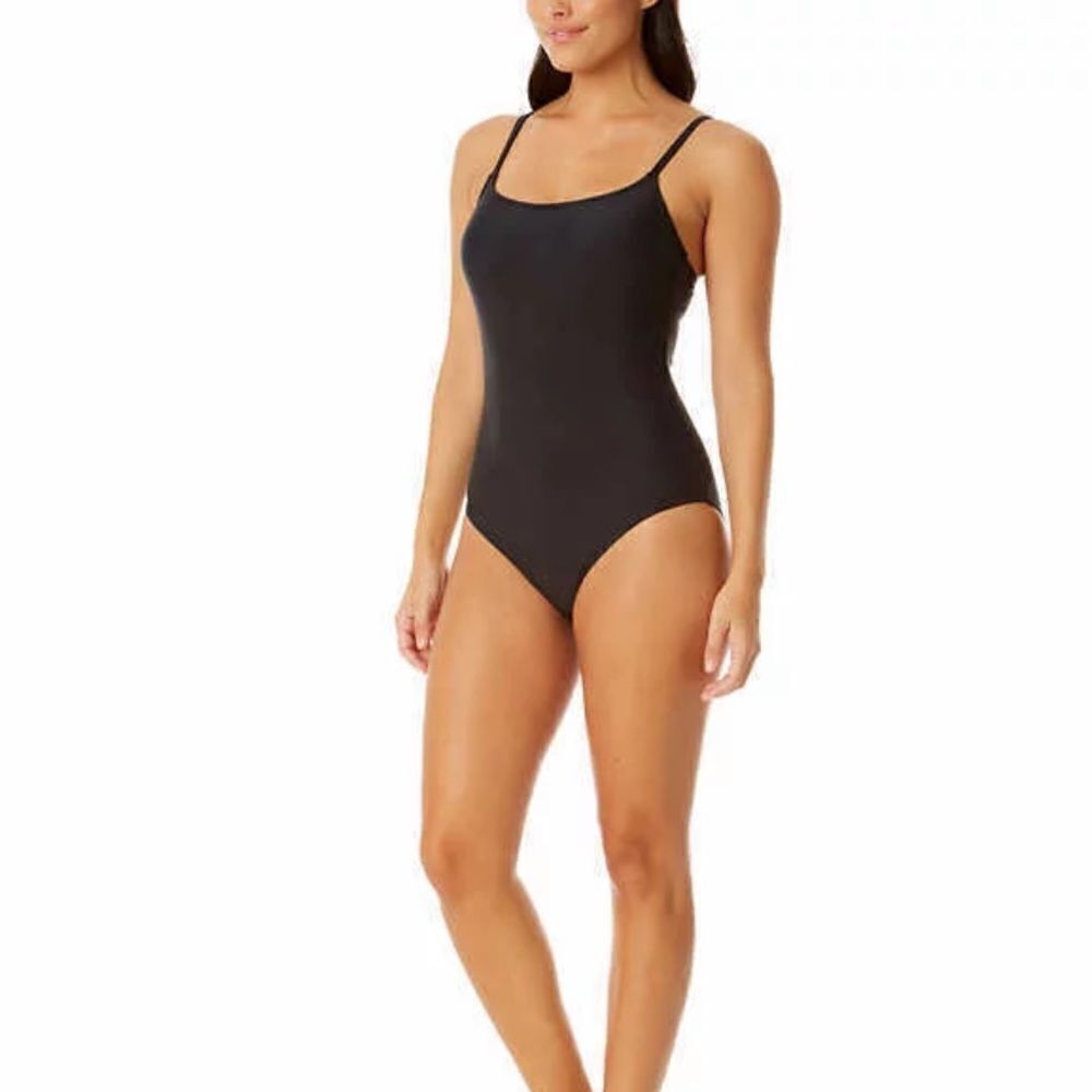 NWOT Hurley black one-piece swimsuit with strappy detail shelf bra size xlarge